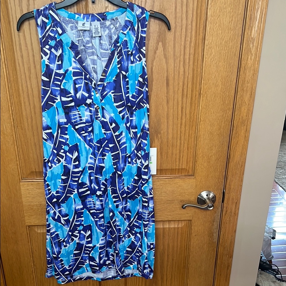 Caribbean Joe Blue and White Midi Dress